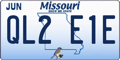 MO license plate QL2E1E