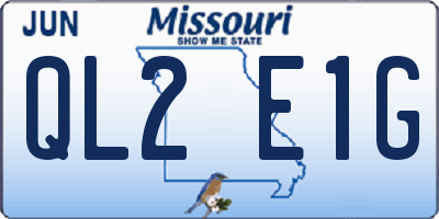 MO license plate QL2E1G