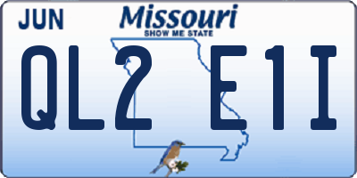 MO license plate QL2E1I