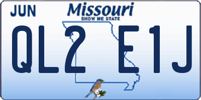 MO license plate QL2E1J