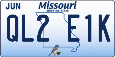 MO license plate QL2E1K