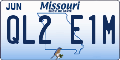MO license plate QL2E1M