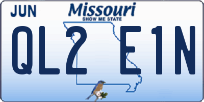 MO license plate QL2E1N