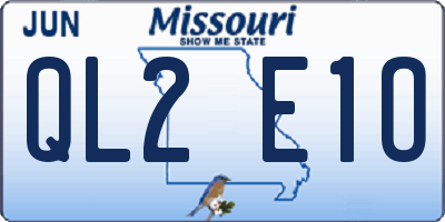 MO license plate QL2E1O