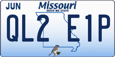 MO license plate QL2E1P