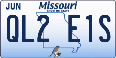 MO license plate QL2E1S