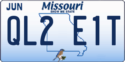 MO license plate QL2E1T