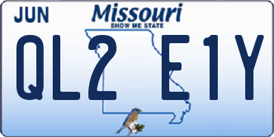 MO license plate QL2E1Y