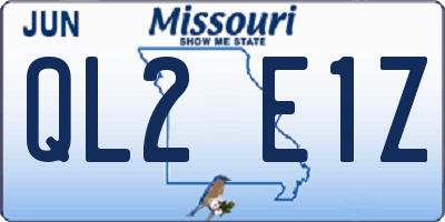 MO license plate QL2E1Z