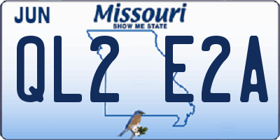 MO license plate QL2E2A