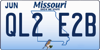 MO license plate QL2E2B