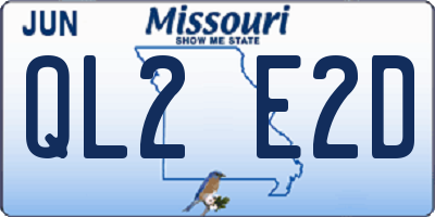 MO license plate QL2E2D