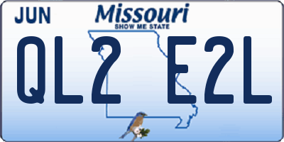 MO license plate QL2E2L