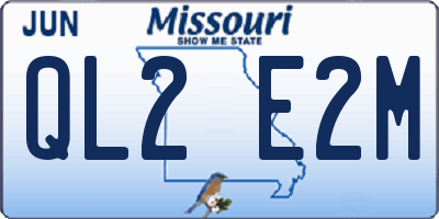 MO license plate QL2E2M