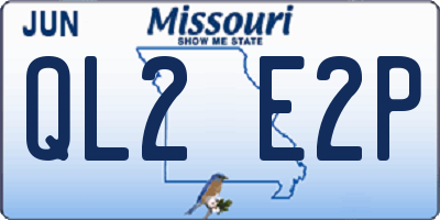 MO license plate QL2E2P