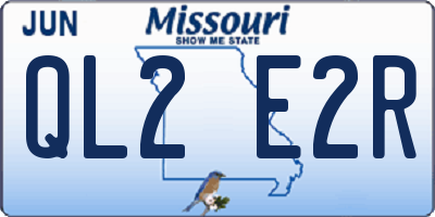 MO license plate QL2E2R