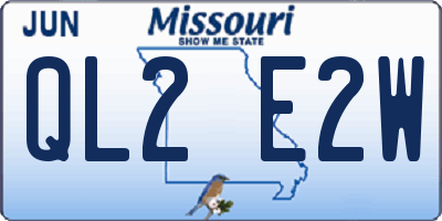 MO license plate QL2E2W