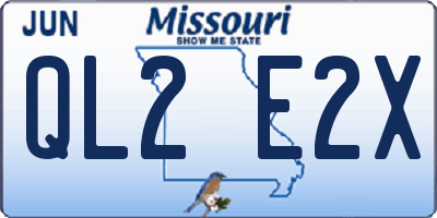 MO license plate QL2E2X