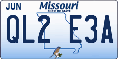 MO license plate QL2E3A