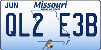 MO license plate QL2E3B