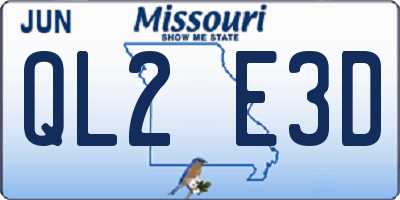 MO license plate QL2E3D