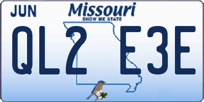 MO license plate QL2E3E