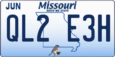 MO license plate QL2E3H