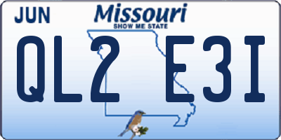 MO license plate QL2E3I
