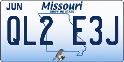 MO license plate QL2E3J
