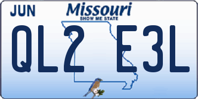 MO license plate QL2E3L