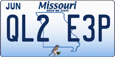 MO license plate QL2E3P