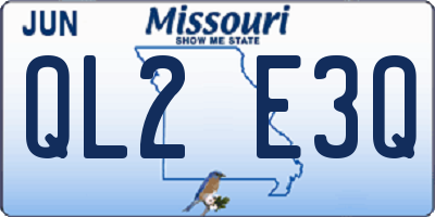 MO license plate QL2E3Q