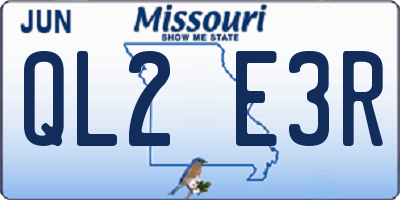 MO license plate QL2E3R
