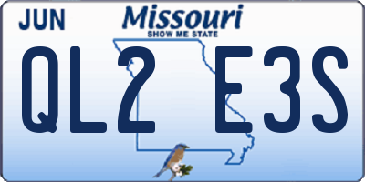 MO license plate QL2E3S