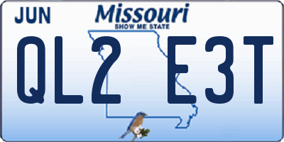 MO license plate QL2E3T