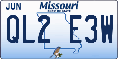 MO license plate QL2E3W
