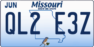MO license plate QL2E3Z