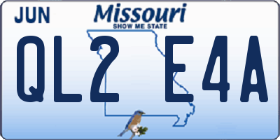 MO license plate QL2E4A