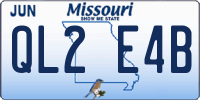 MO license plate QL2E4B