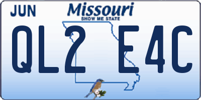 MO license plate QL2E4C