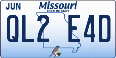 MO license plate QL2E4D