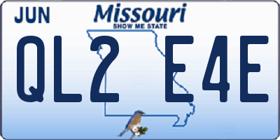 MO license plate QL2E4E