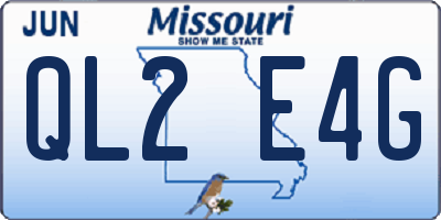 MO license plate QL2E4G