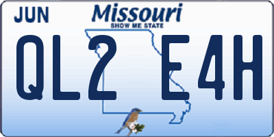 MO license plate QL2E4H