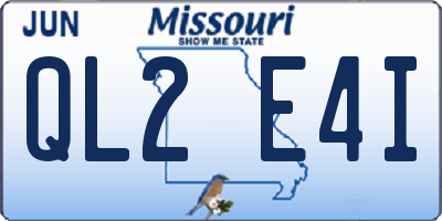 MO license plate QL2E4I