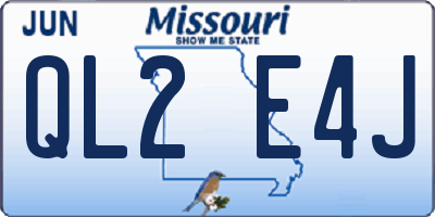 MO license plate QL2E4J