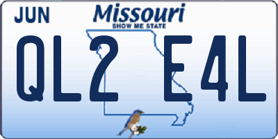 MO license plate QL2E4L