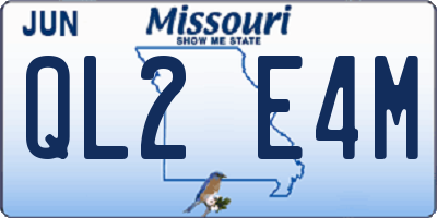 MO license plate QL2E4M