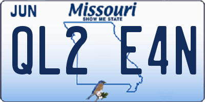 MO license plate QL2E4N