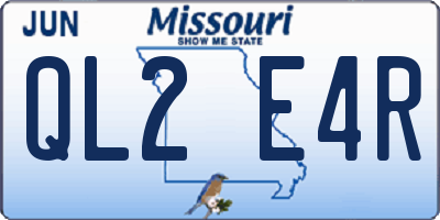 MO license plate QL2E4R